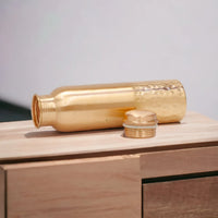 Copper Charge 1000ml Water Bottle 100% Pure Copper Water Bottle Leak Proof & Rust Proof for Home, School & Office (1000 ml) (Half Hammered)