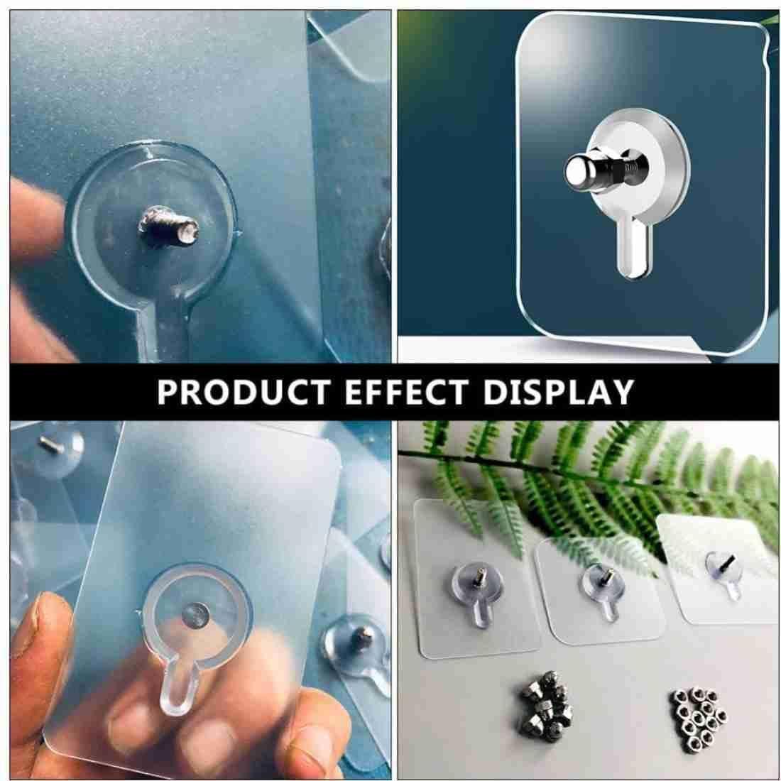 Self Adhesive Hooks for Wall Heavy Duty Strong Nail Free for Hanging Photo Frame Hook (Pack of 10) c5cc46-5e