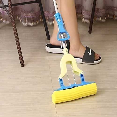 Mop Folding Squeeze Sponge Mop, Stainless Steel Rod-Rubber, Can Expand Cotton Absorbent Mop, Mop Floor Cleaning c5cc46-5e