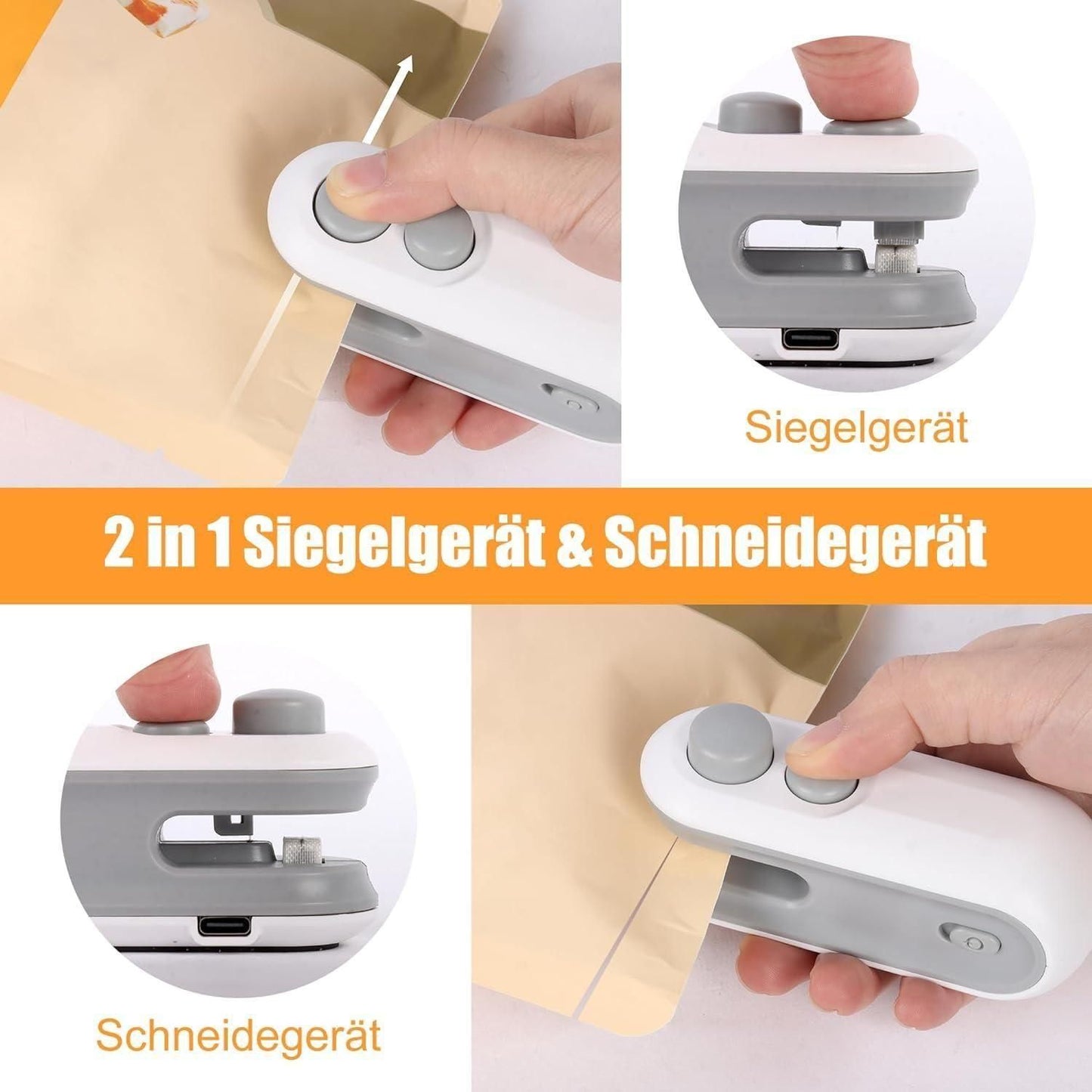 Portable Mini Sealing Machine 2 in 1 USB Rechargeable Magnetic Bag Sealer Heat Seal with Cutter c5cc46-5e