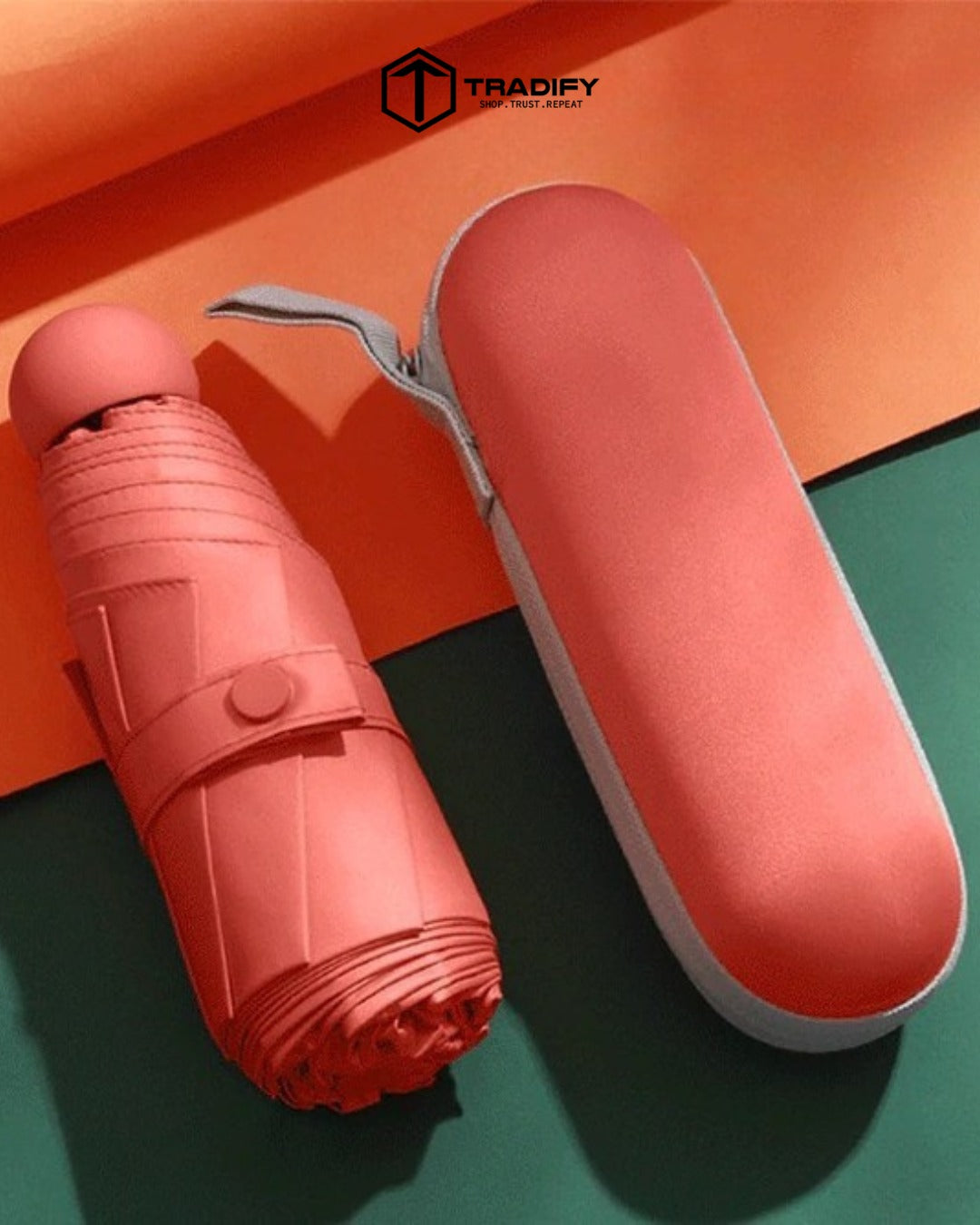 TRADIFY Windproof Double Layer Umbrella with Bottle Cover Umbrella for UV Protection & Rain, Bottle Shape Mini Compact Foldable Umbrella with Plastic Case (Multicolor) Tradify