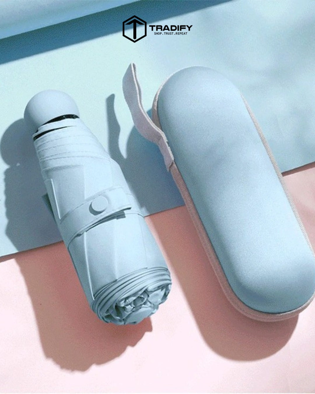 TRADIFY Windproof Double Layer Umbrella with Bottle Cover Umbrella for UV Protection & Rain, Bottle Shape Mini Compact Foldable Umbrella with Plastic Case (Multicolor) Tradify